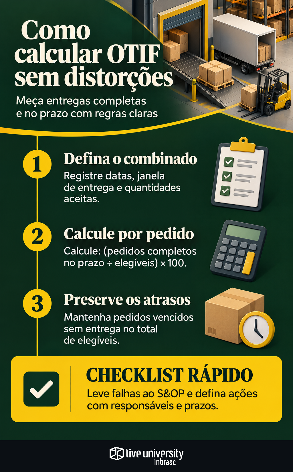 Infográfico: Como calcular OTIF e evitar distorções nas entregas