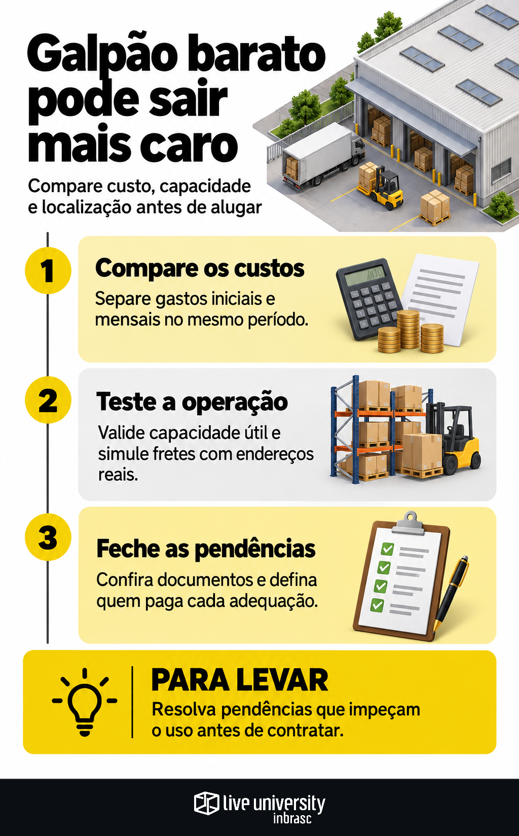 Infográfico: Galpão logístico barato pode custar mais após a mudança