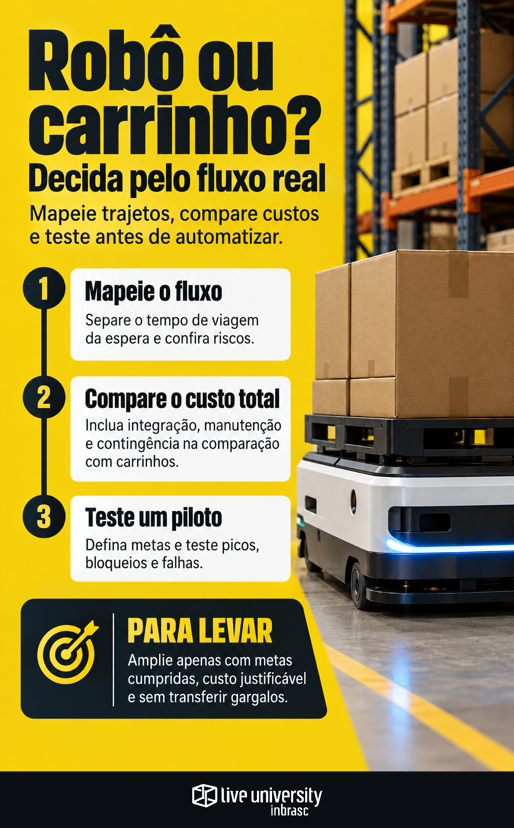 Infográfico: Robô móvel autônomo ou carrinho? Decida pelo fluxo real
